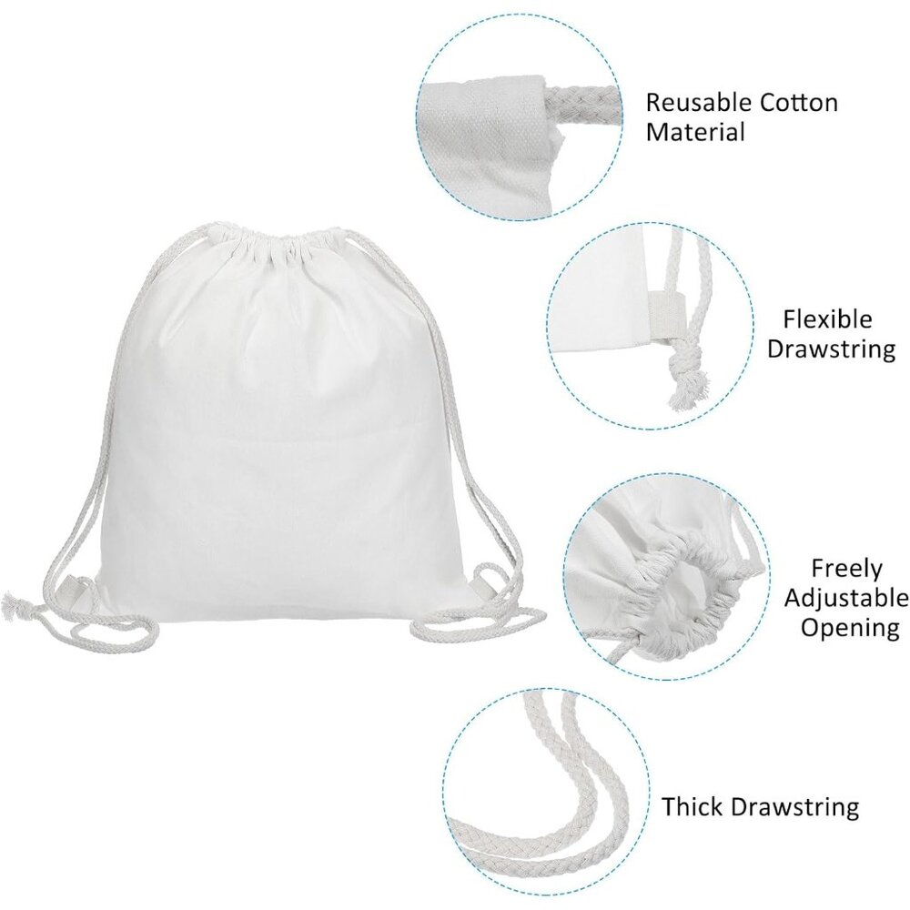 Customizable Foldable Cotton Drawstring Backpack … - image 4